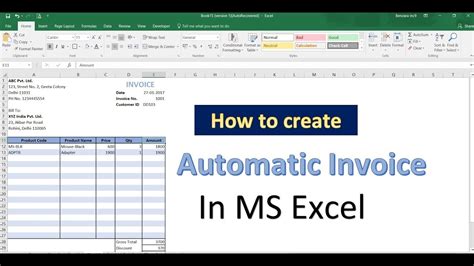 can excel automatically generate invoice numbers