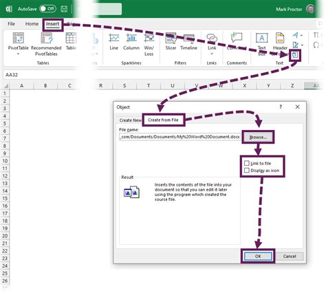 can excel generate a word document