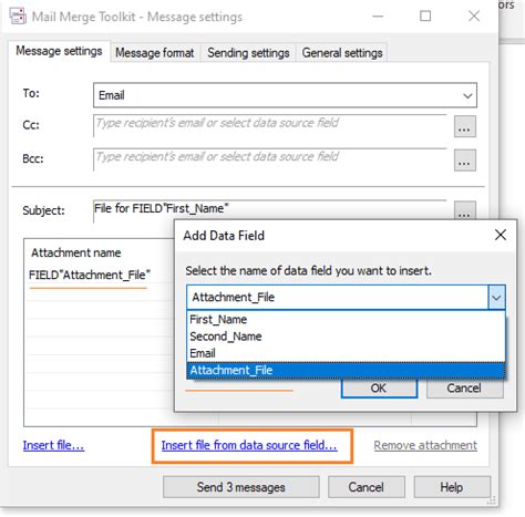 can i add an attachment to an email mail merge