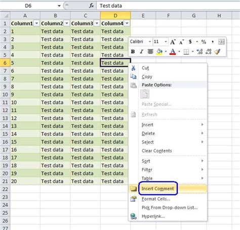 can i add comments in excel