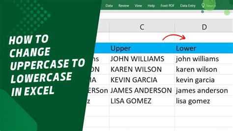 can i change upper case to lower case in excel