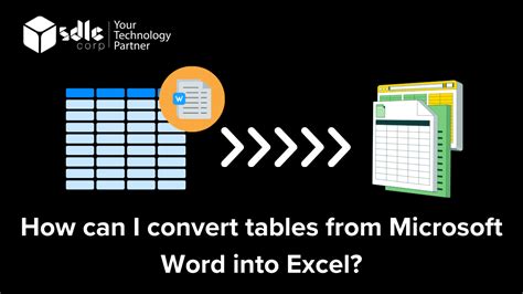 can i convert an excel table to a word table