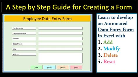 can i create a form in excel for data entry