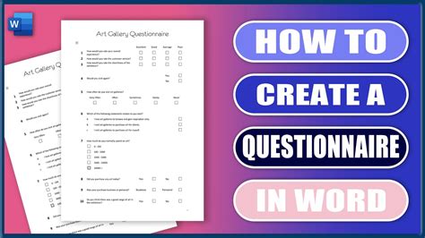 can i create a questionnaire in word