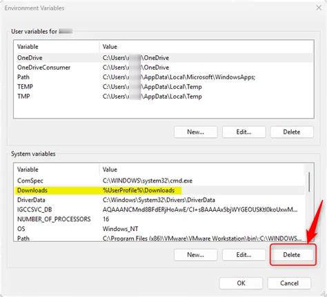 can i delete environment variables