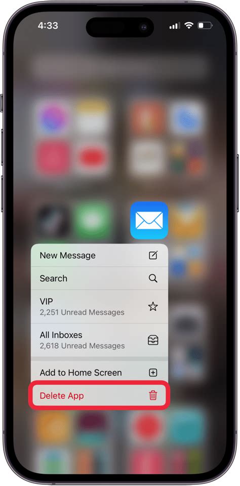 can i delete mail app on iphone and reinstall