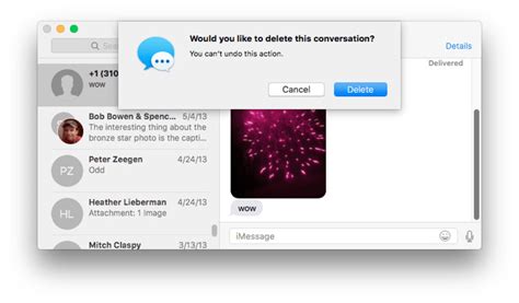 can i delete the messages app on mac