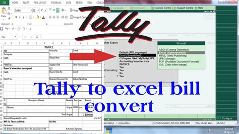 can i import data from tally to excel