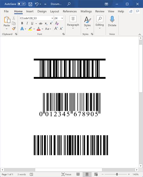 can i make a barcode in word