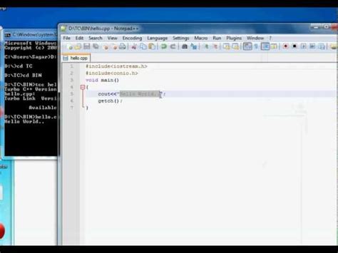 can i write c program in notepad