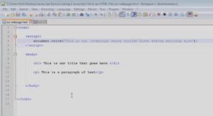 can i write javascript code in notepad