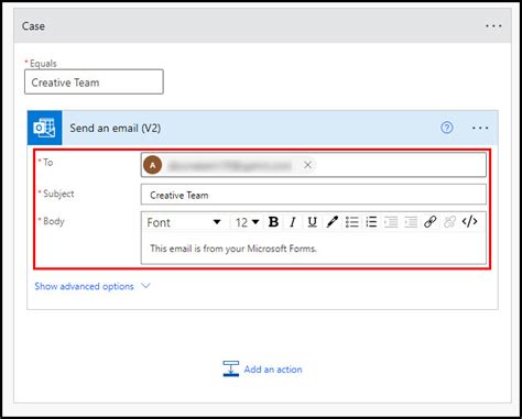can microsoft forms send email