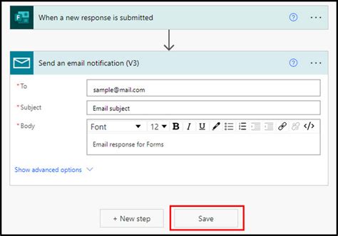 can microsoft forms send email notifications
