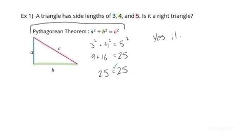 can the side lengths form a right triangle
