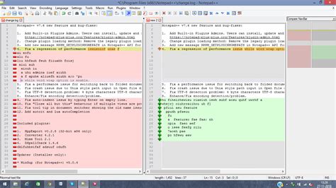 can we compare code in notepad ++