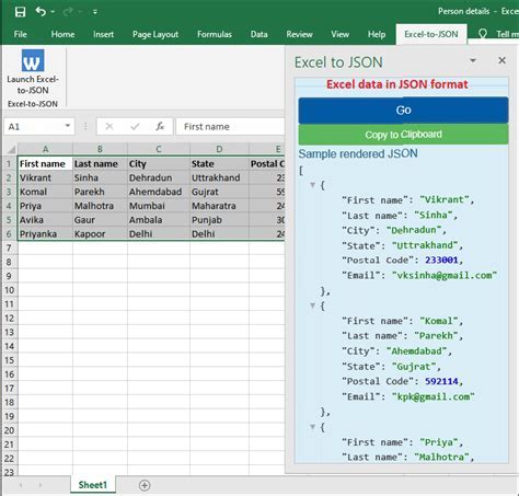 can we convert json to csv in excel