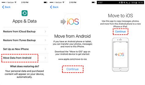 can we transfer whatsapp data from android to iphone after setup