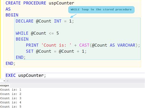 can we use for loop in sql stored procedure