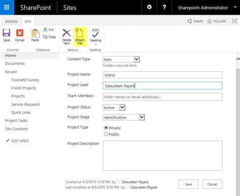 can you add an attachment to a sharepoint list