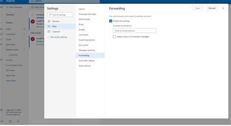 can you automatically forward emails from outlook to another email address