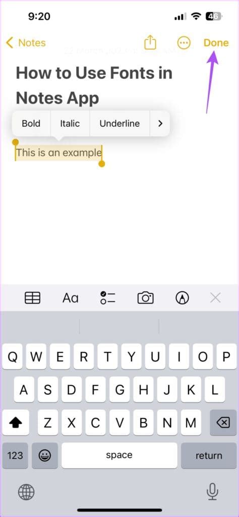 can you change font in apple notes
