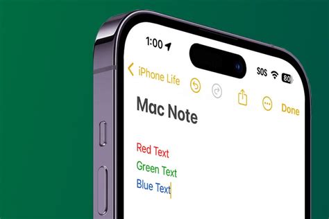 can you change text color on iphone notes