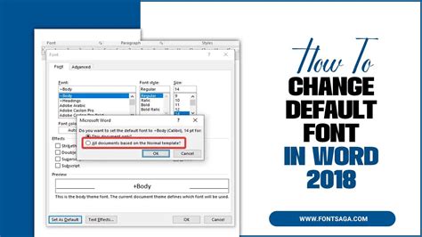 can you change the default font in word