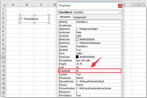 can you change the size of a checkbox in excel
