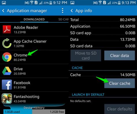 can you clear app cache on android