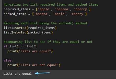 can you compare lists in python