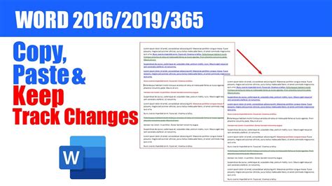 can you copy and paste track changes in word