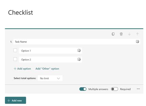 can you create a checklist in microsoft forms