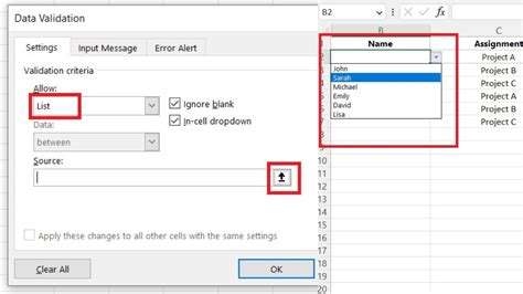 can you create a drop down list in excel from another sheet