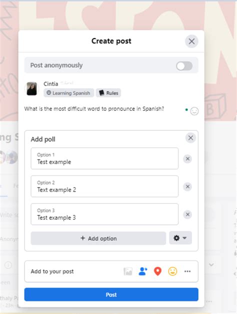 can you create a poll on a facebook page