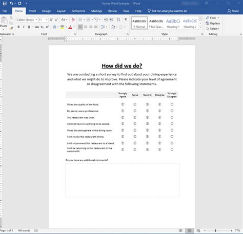 can you create a survey in microsoft word