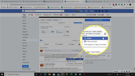 can you delete a comment you made on someone else's facebook page