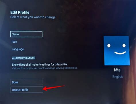 can you delete a profile on switch