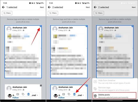 can you delete facebook posts in bulk