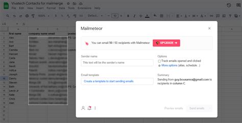 can you do mail merge with google sheets