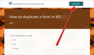 can you duplicate microsoft forms