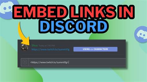 can you embed links in discord text
