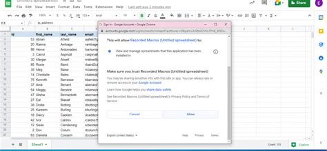 can you enable macros on google sheets
