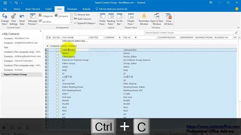 can you export an outlook group to excel