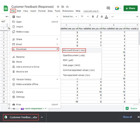 can you export google forms to excel