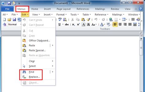 can you find and replace text in microsoft word