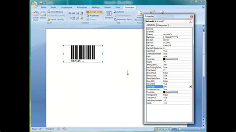can you generate a barcode in word