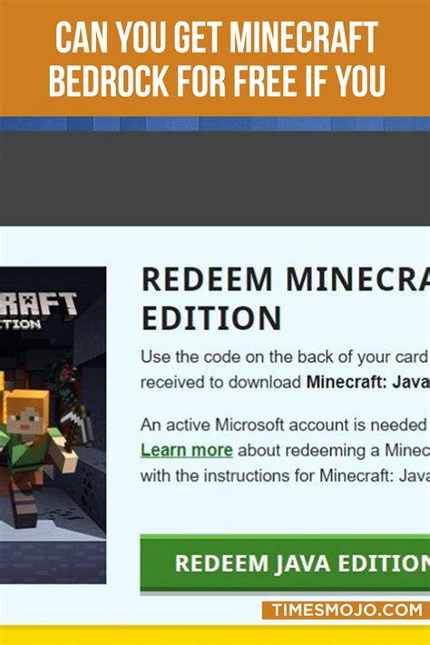 can you get minecraft bedrock for free if you have java