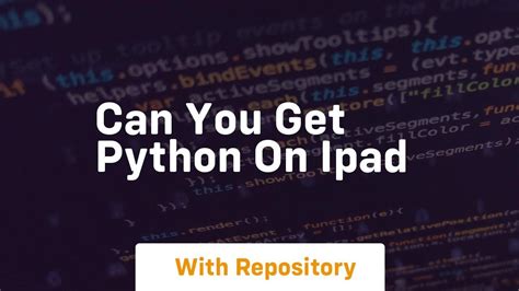 can you get python on ipad