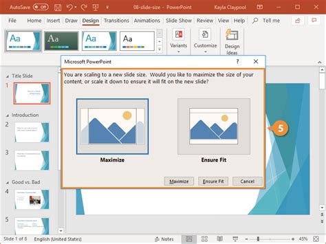can you have two different slide sizes in powerpoint