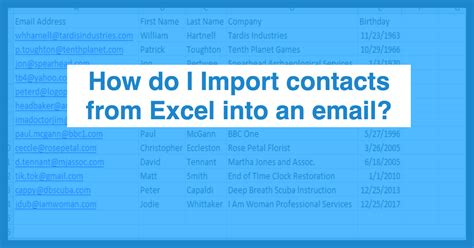 can you import email addresses from excel into outlook